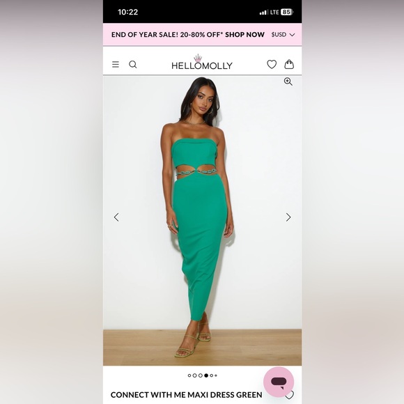 Never worn beautiful green unique hello molly dress - Picture 3 of 5
